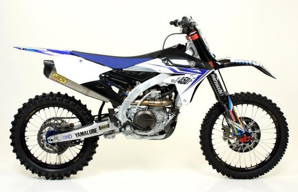 Yamaha YZ 450 F 14 MX Wettbewerb Volles System mit Trophäenschalldämpfer und Carbon -Endkappe