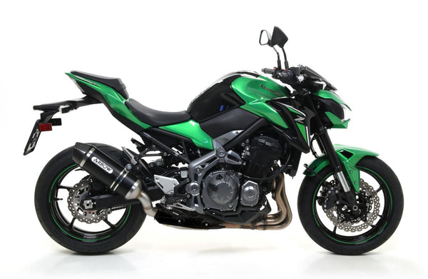 Kawasaki Z900 Homologiertes Aluminium Darkrace Tech -Schalldämpfer mit Carbon -Endkappe für Original- und Pfeilsammler