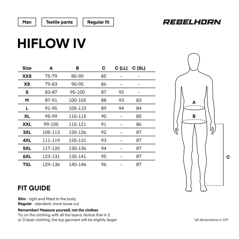 Rebelhorn Textil Mc-Hosen Hiflow IV Schwarz 