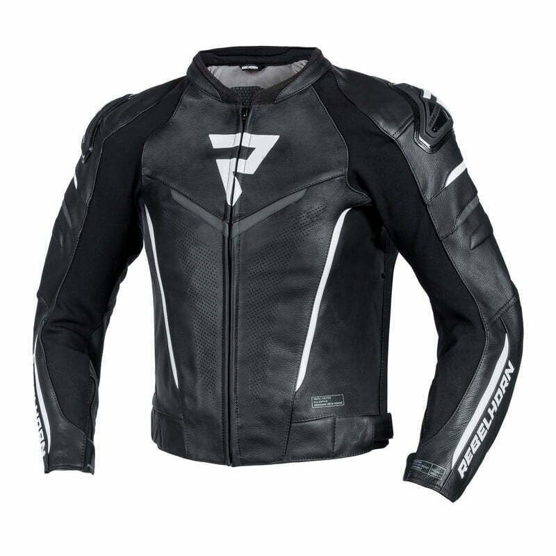 Rebelhorn mc-leather jacket fighter black /white