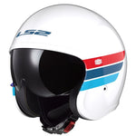 LS2 Open MC Helm Spitfire II Retro weiß /rot /blau