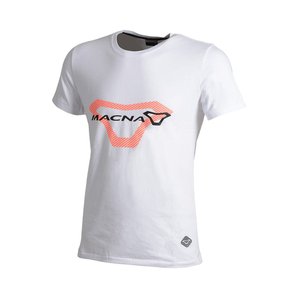 T-Shirt Macna, Logo weiß/orange/schwarz