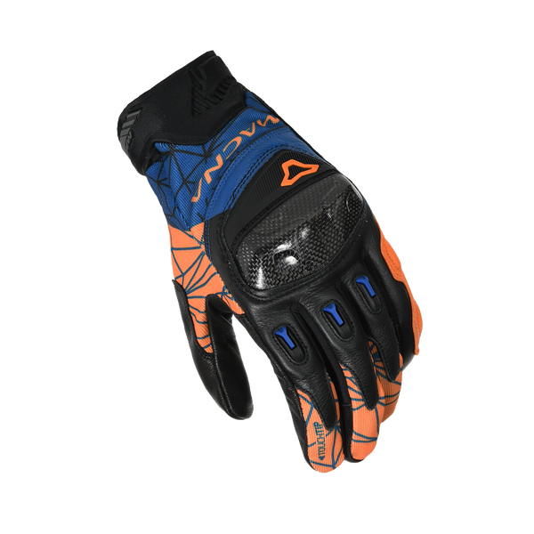 Motorcycle GLOVES MACNA, Rocco Black/Orange/Dark Blue