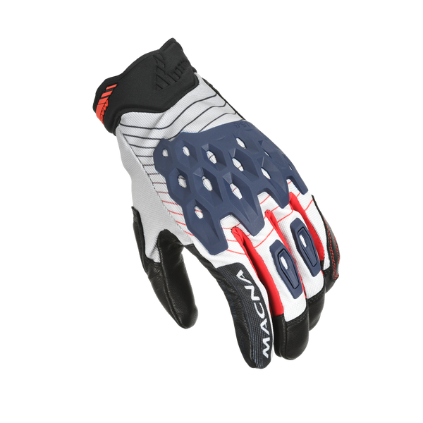 Motorcycle Gloves Macna, Tanami White/Blue/Red