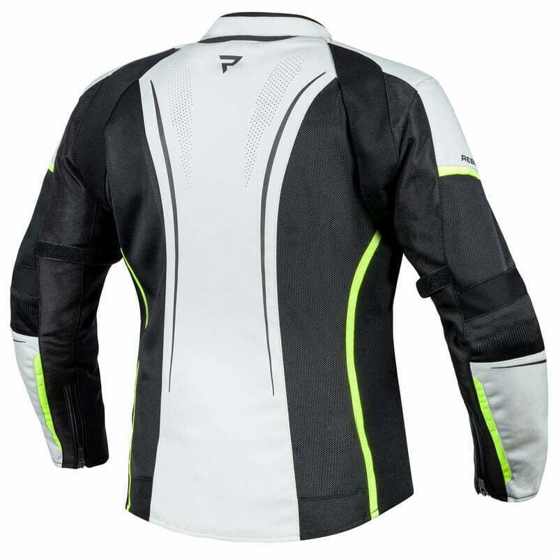 Rebelhorn Dam Textil Mc-Jacke Flux Schwarz /Grau /Fluo 