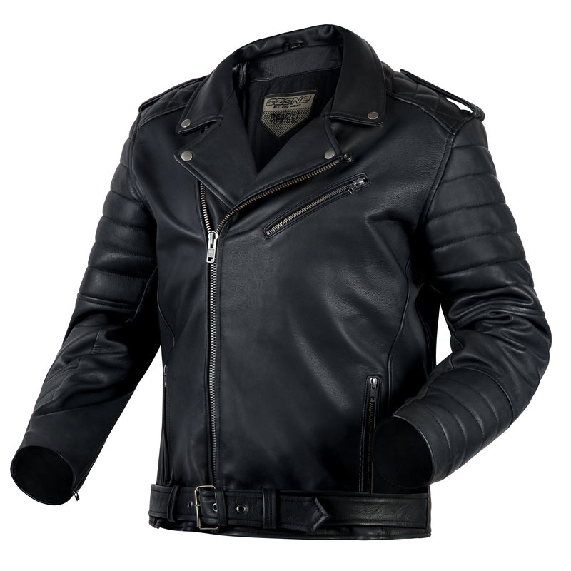 Ozone MC-Lederjacke Ramones modern schwarz