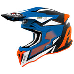 Airoh Cross MC Helm Striche Axt Orange /Blau