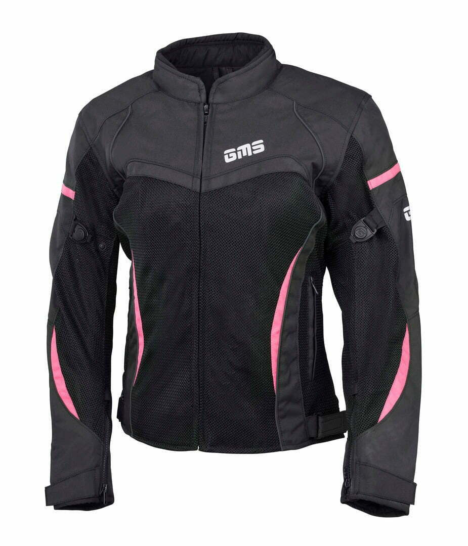 Gms Dam Textil Mc-Jacke Tara Mesh Schwarz /Rosa 