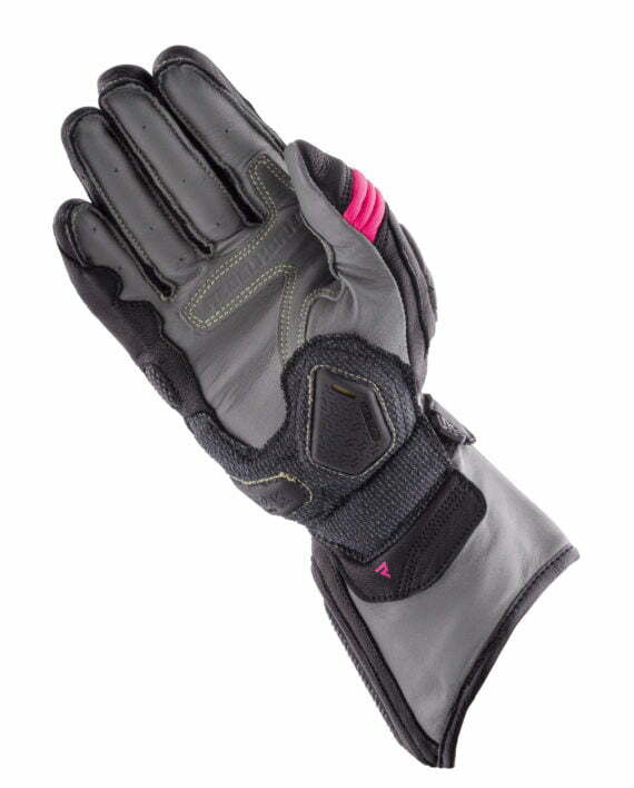 Rebelhorn Frauen MC Handschuhe Rebellen schwarz /rosa