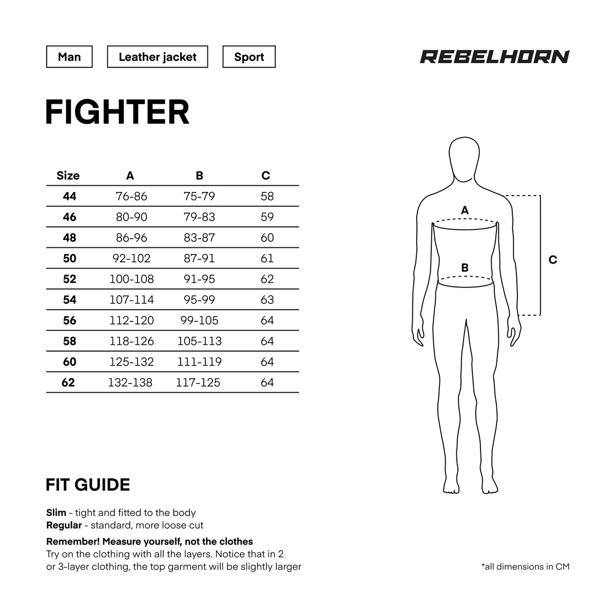 Rebelhorn MC-Lederjacke Kämpfer Schwarz /Weiß