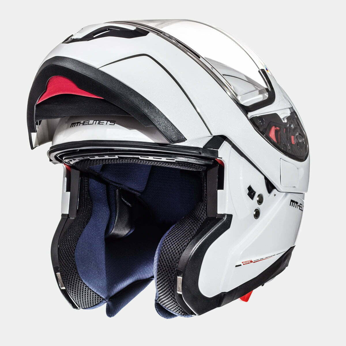 Mt Helmet's openable MC helmet atom white