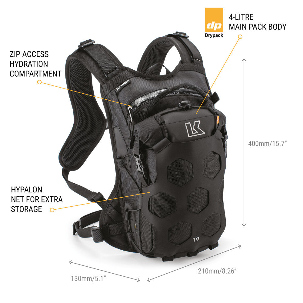 Kriega MC Backpack Trail 9 Schwarz