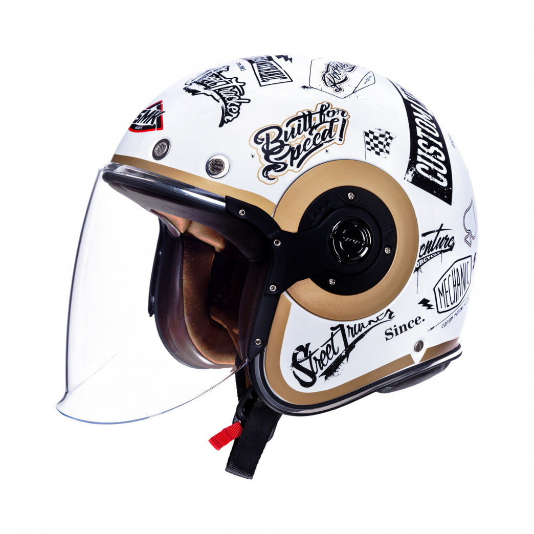 SMK JET MC Helmet Retro Tracker White