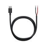 SP Connect Cable 12V DC SPC+ med USB-C-anslutning och öppna ledningar för enkel installation. Perfekt för väderbeständig laddning av mobila enheter.