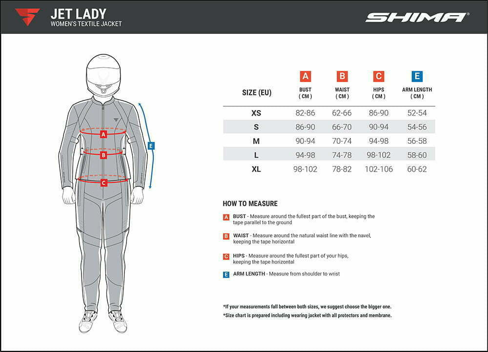 Shima Lady Textile MC Jacke Jet Grey