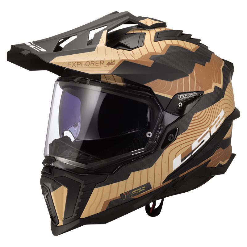 Helm LS2 MX701 Explorer Carbon Trick Braun/Sand