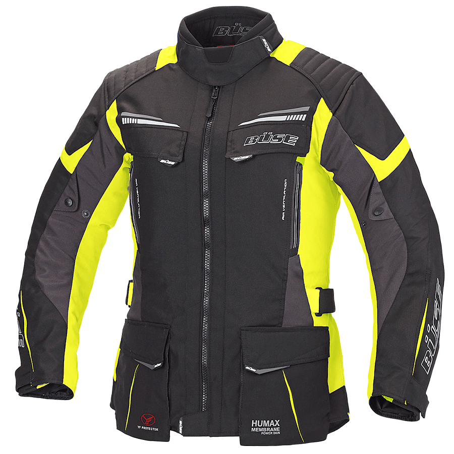 BUSE Women's Textile Mc-Jacket Lago Pro Black / Flu 