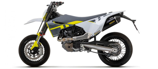Husqvarna 701 Enduro Supermoto 17 Homologierte Aluminium Dark Race Tech Schalldämpfung mit Carbon -Endkappe