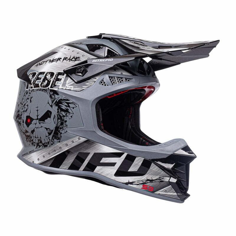 UFO Cross MC Helm unerschrockener Rebellenmetall