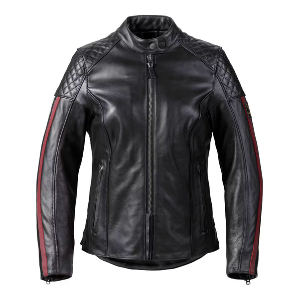Triumph Damen Mc-Lederjacke Braddan Sport schwarz