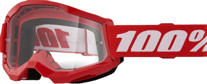 100% Goggles Strata 2 Red - Clear