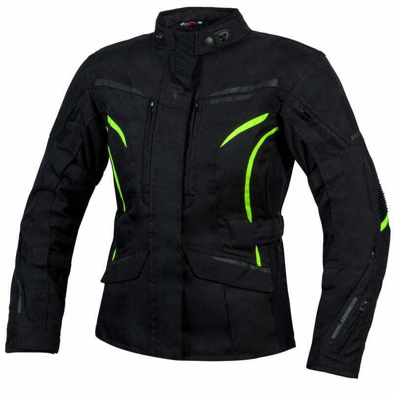 Rebelhorn Dam Textil Mc-Jacke Hiker III Schwarz /Flu 