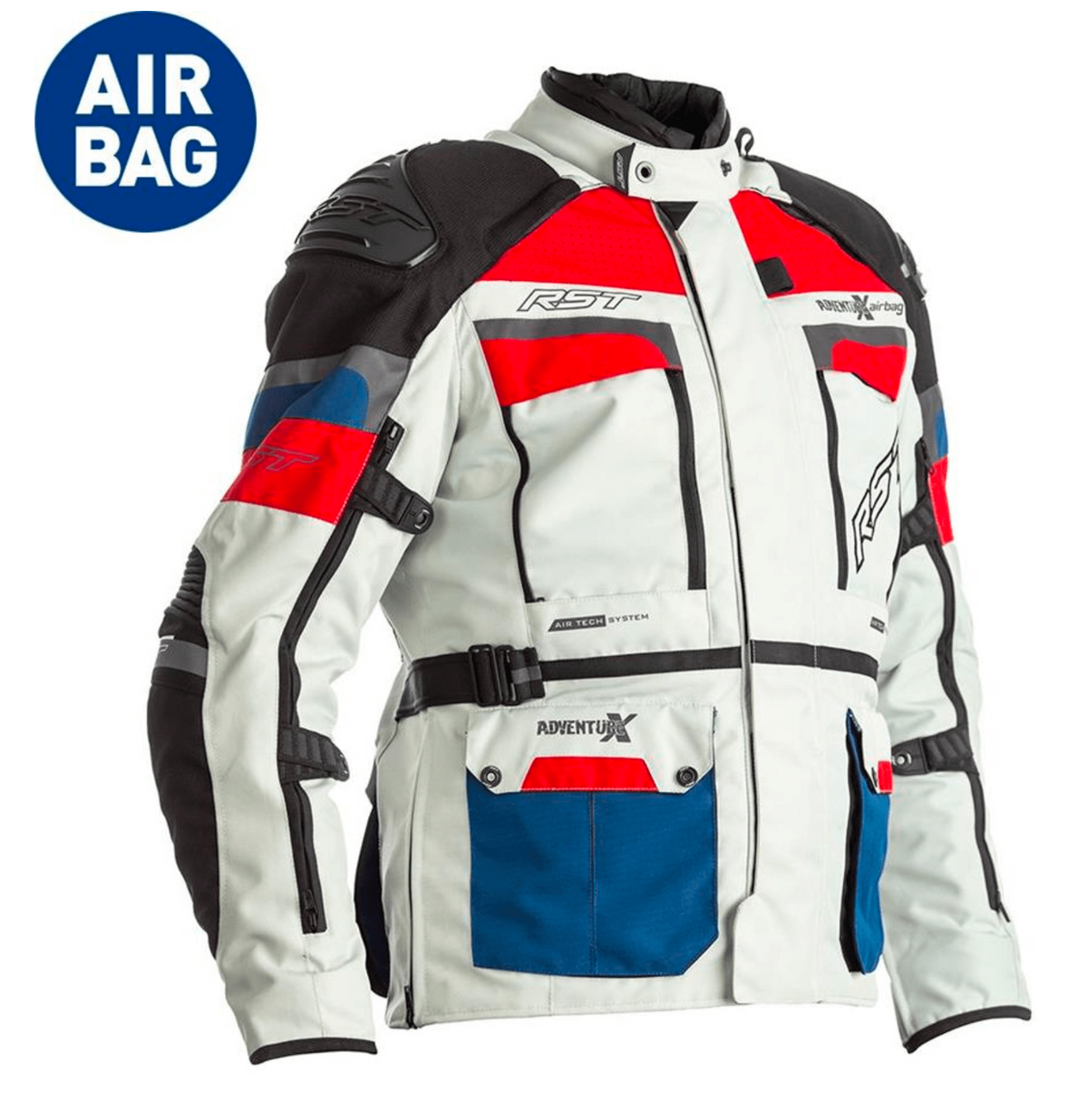 RST Airbag Textile MC Jacke Adventure-X Blue /Rot