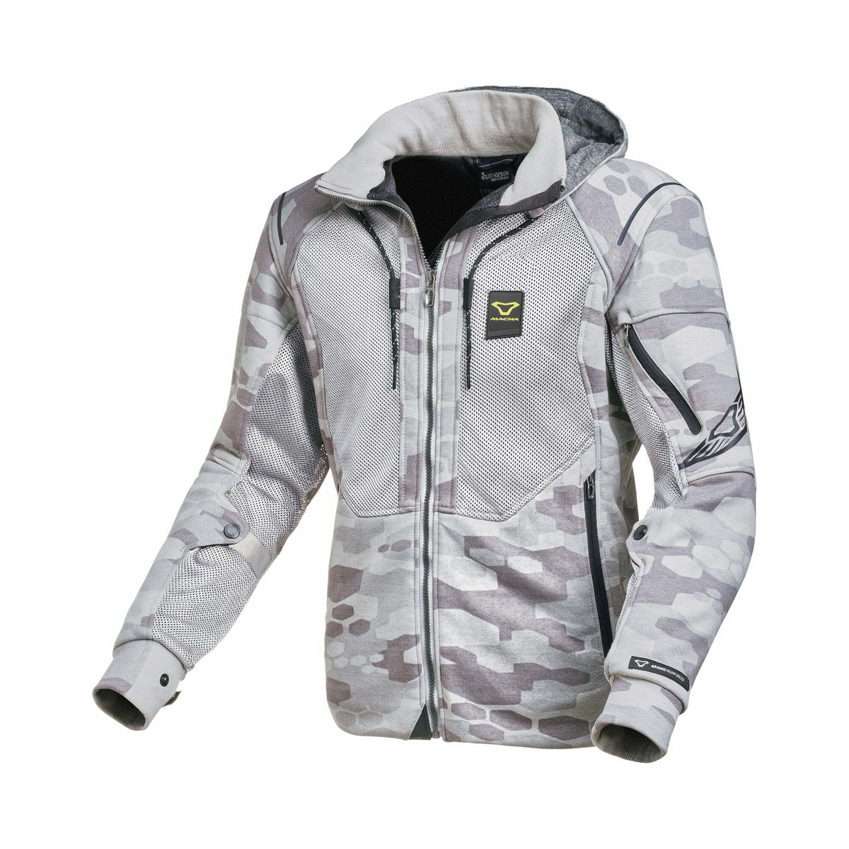 Macna Kevlar Mc-Hoodie Breeze Grau /Camo