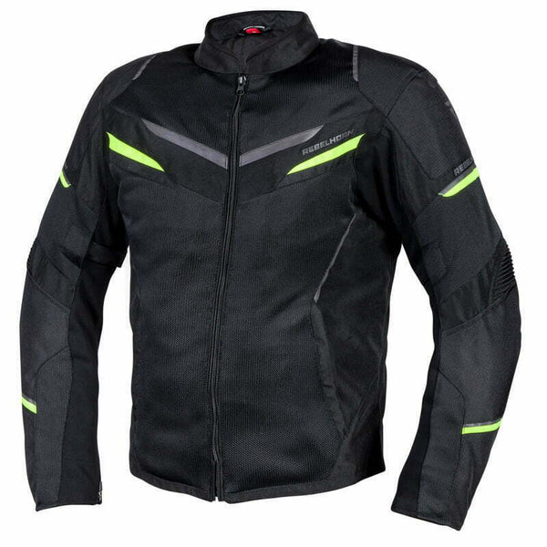 Rebelhorn Textil Mc-Jacke Flux Schwarz /Flu 
