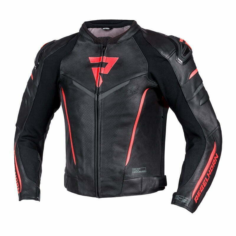 Rebelhorn mc-leather jacket fighter black /red